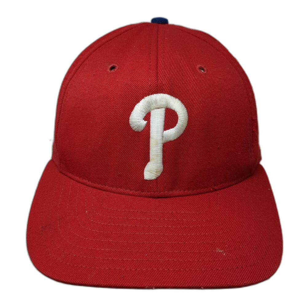 Universal Snapback Red Phillies MLB Baseball Flat Brim USA Made Hat P Vintage
